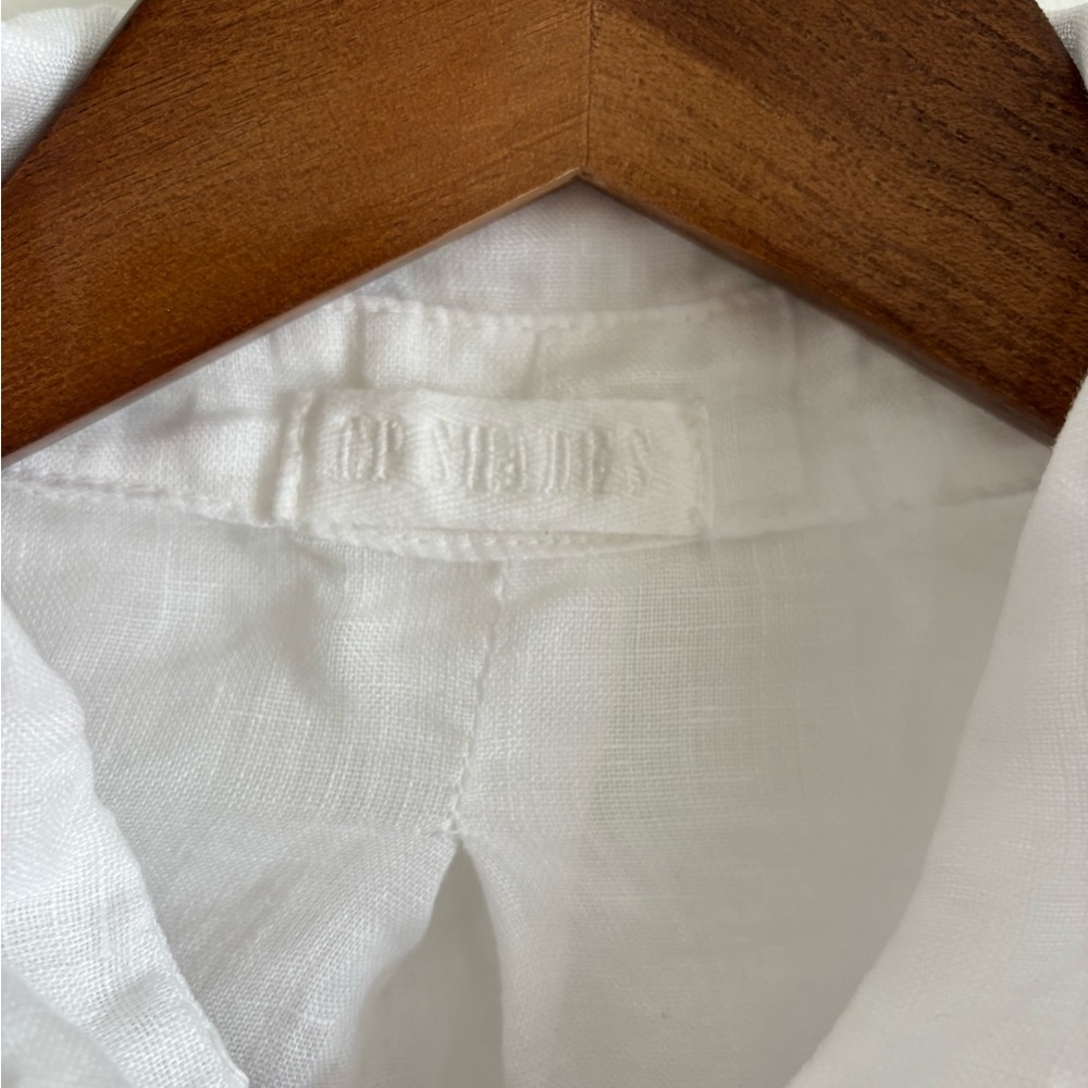 CP Shades White Ruffle-Trim Button Front long Shirt - Picture 7 of 7